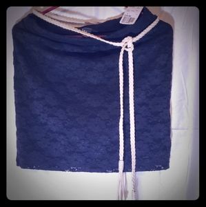 Black lace mini skirt